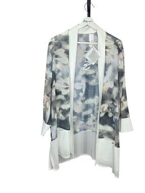 Wynne Layers Open Front Lightweight Pocket Cardigan, 3/4 Wide Sleeve, Size 2X